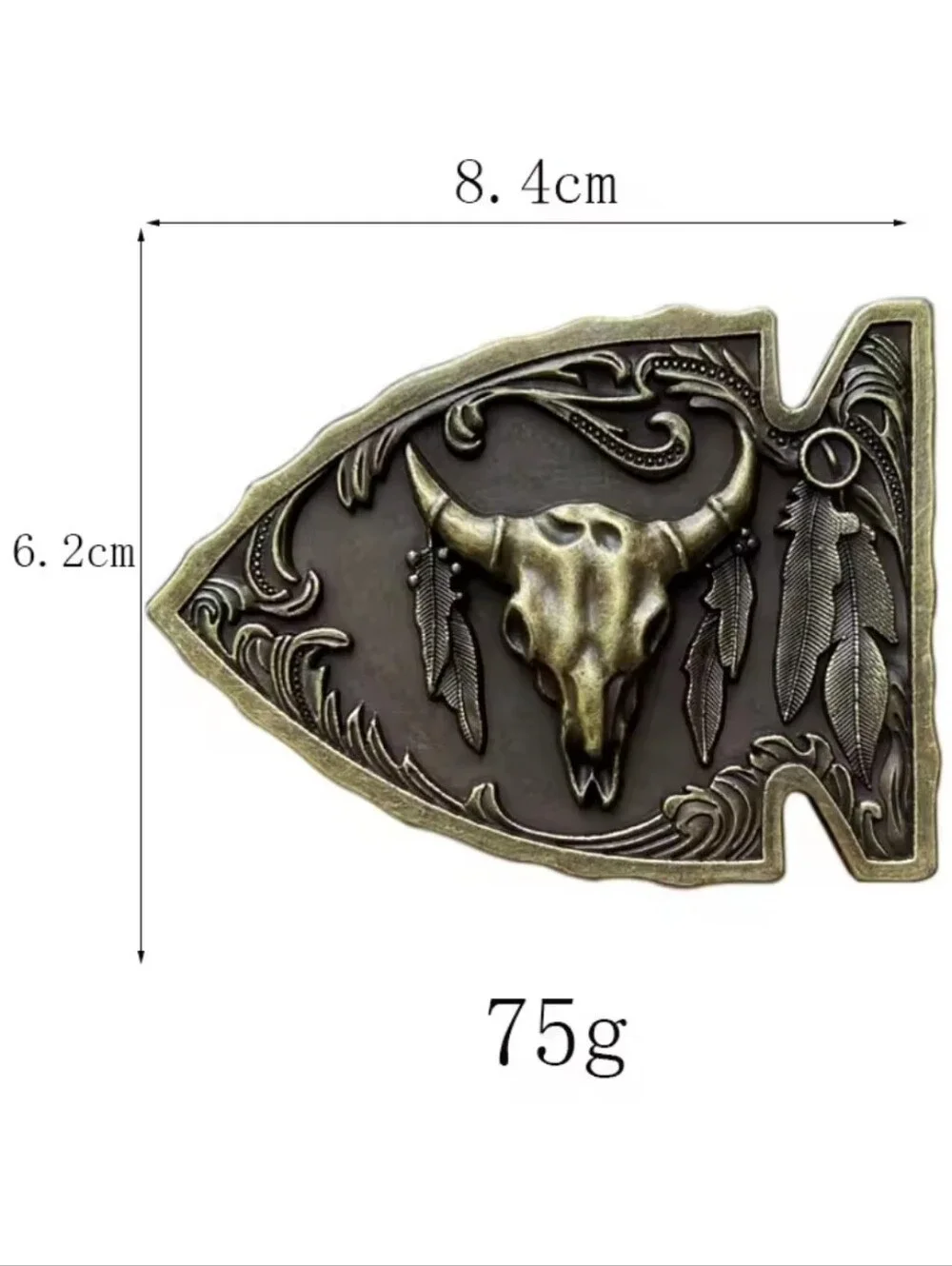 Native arrowhead bull steer belt buckle Choose From 3 Designs